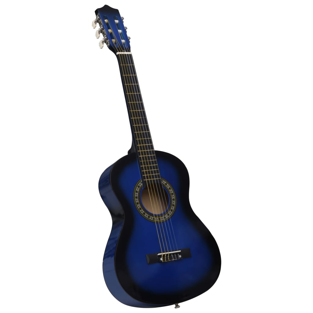 vidaXL Classical Guitar for Beginner and Kid with Bag Blue 1/2 34"