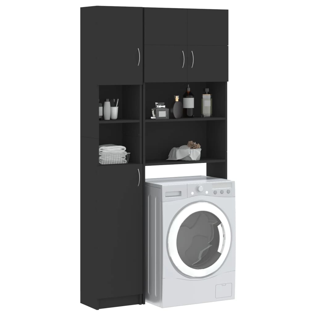 vidaXL Washing Machine Cabinet Set Grey Engineered Wood