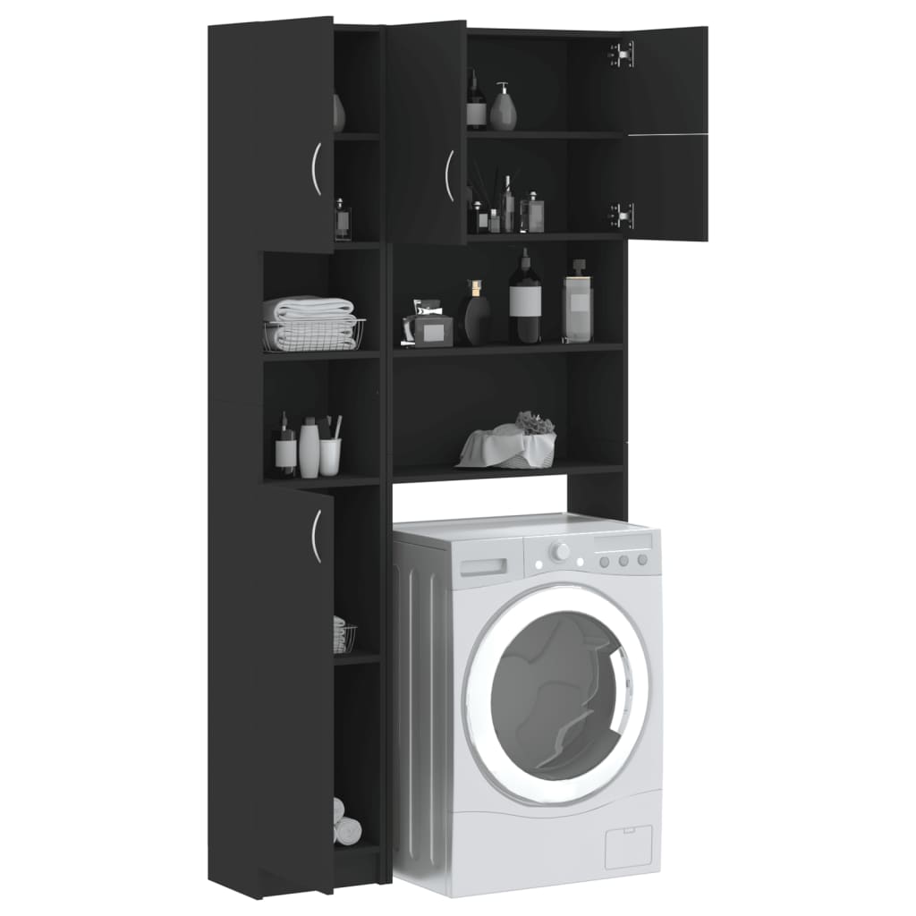 vidaXL Washing Machine Cabinet Set Grey Engineered Wood