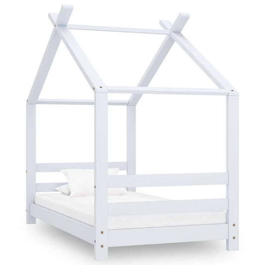 vidaXL Kids Bed Frame White Solid Pine Wood 70x140 cm