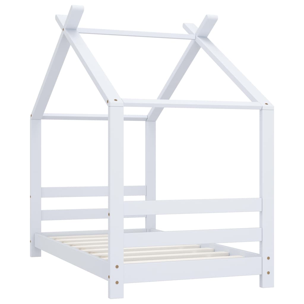 vidaXL Kids Bed Frame White Solid Pine Wood 70x140 cm