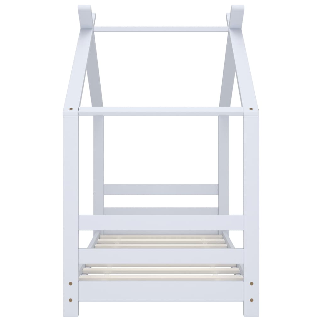 vidaXL Kids Bed Frame White Solid Pine Wood 70x140 cm