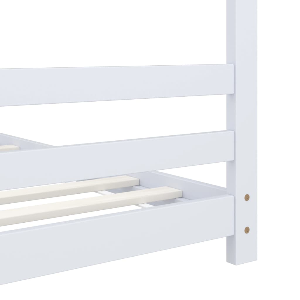 vidaXL Kids Bed Frame White Solid Pine Wood 70x140 cm