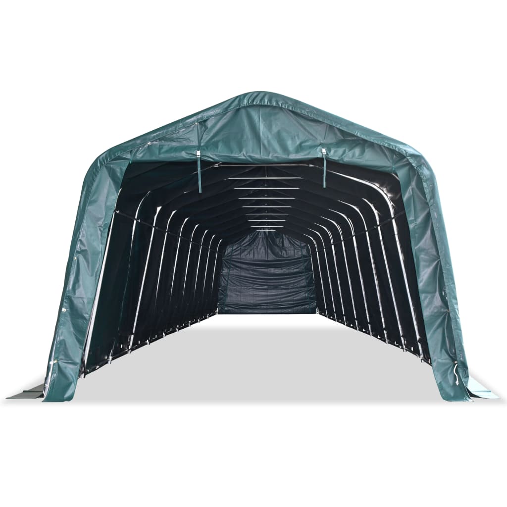 Removable Livestock Tent PVC 550 g/m² 3.3x16 m Dark Green