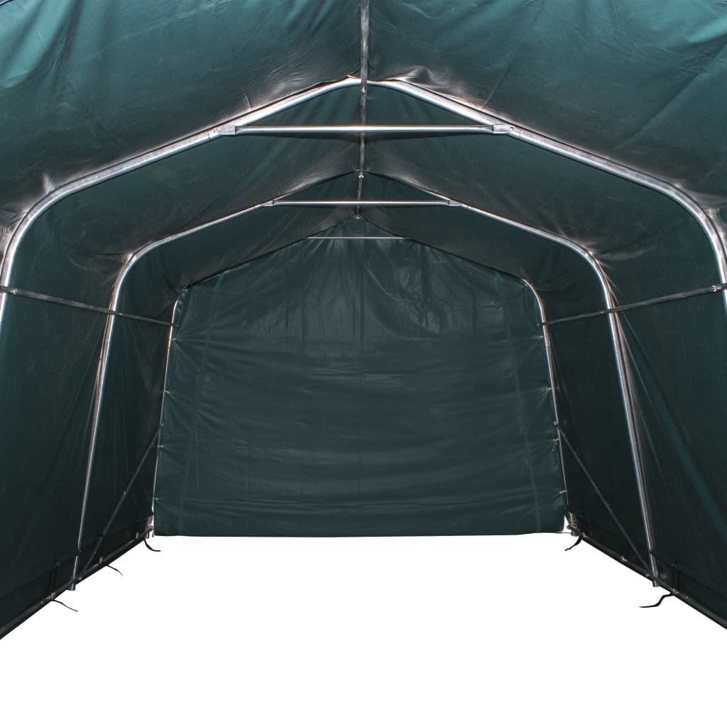 Removable Livestock Tent PVC 550 g/m² 3.3x16 m Dark Green