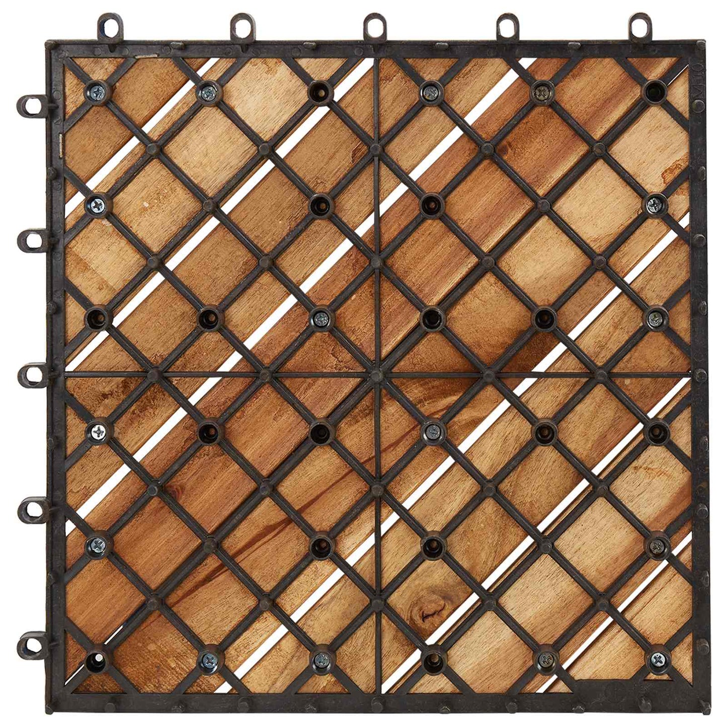 Decking Tile 10 pcs Brown 30 x 30 cm Acacia Hardwood