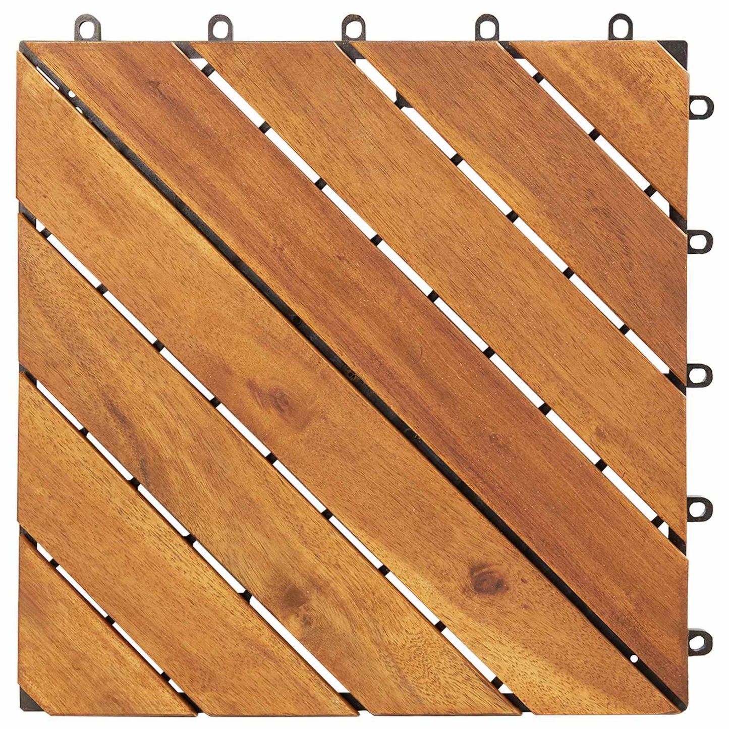 Decking Tile 10 pcs Brown 30 x 30 cm Acacia Hardwood