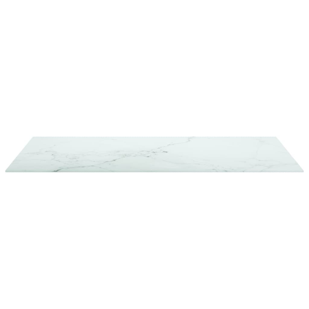 vidaXL Table Top White 100x62 cm 8mm Tempered Glass with Marble Design