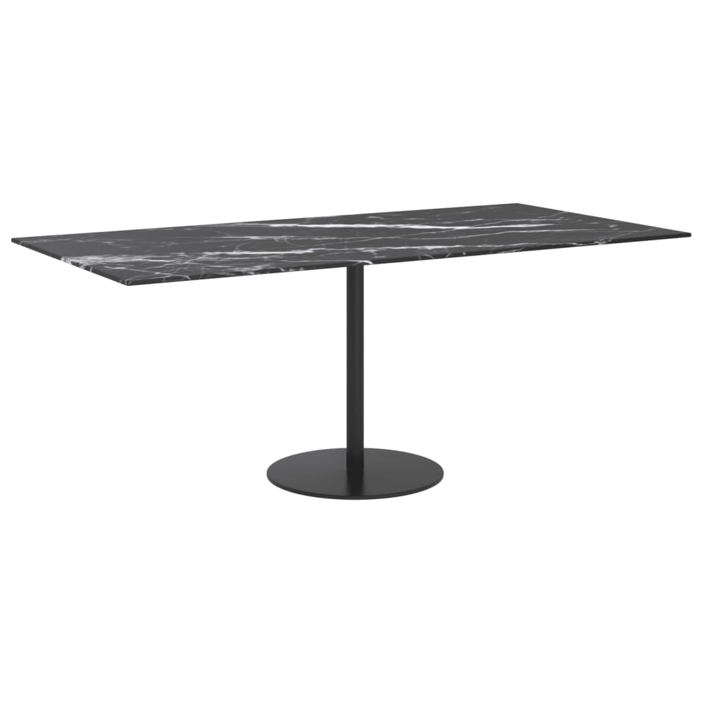 Table Top | Black | Tempered glass | 100x50 cm | Durable | Table Top