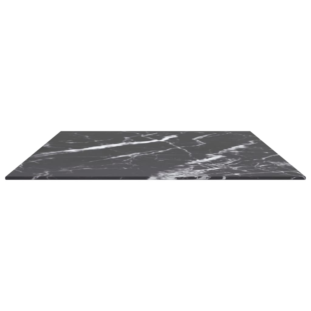 vidaXL Table Top Black 100x62 cm 8mm Tempered Glass with Marble Design