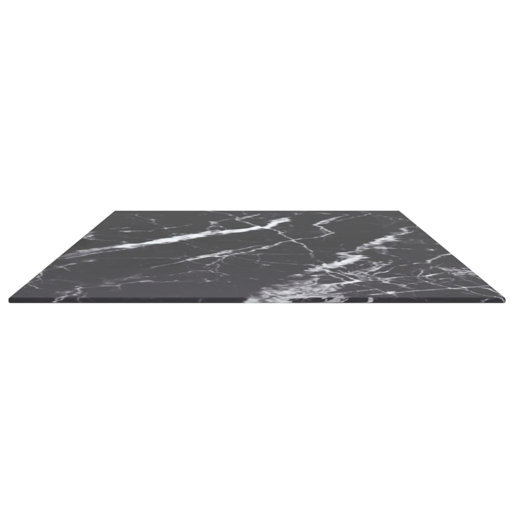 vidaXL Table Top Black 120x65 cm 8mm Tempered Glass with Marble Design