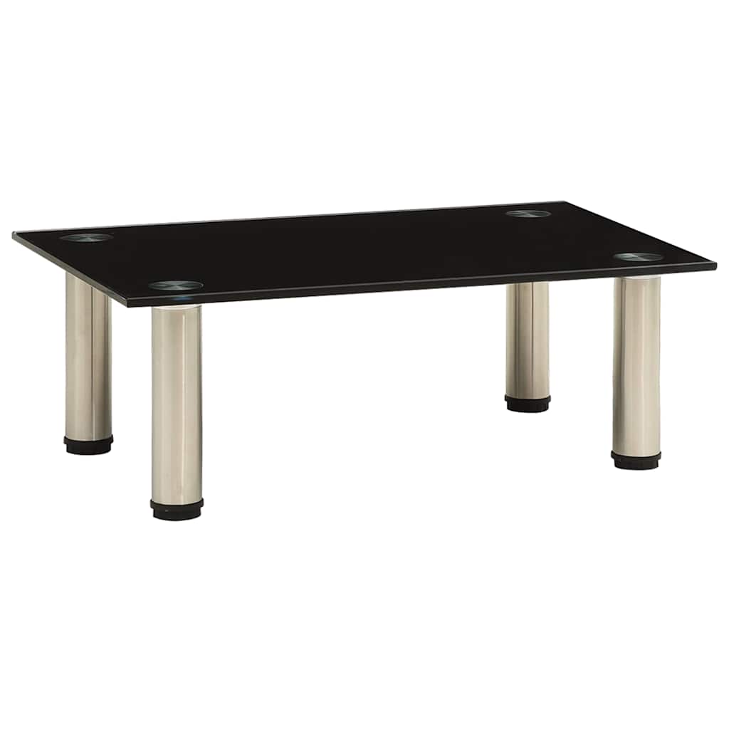 322758 vidaXL TV Stand Black 40x35x17 cm Tempered Glass