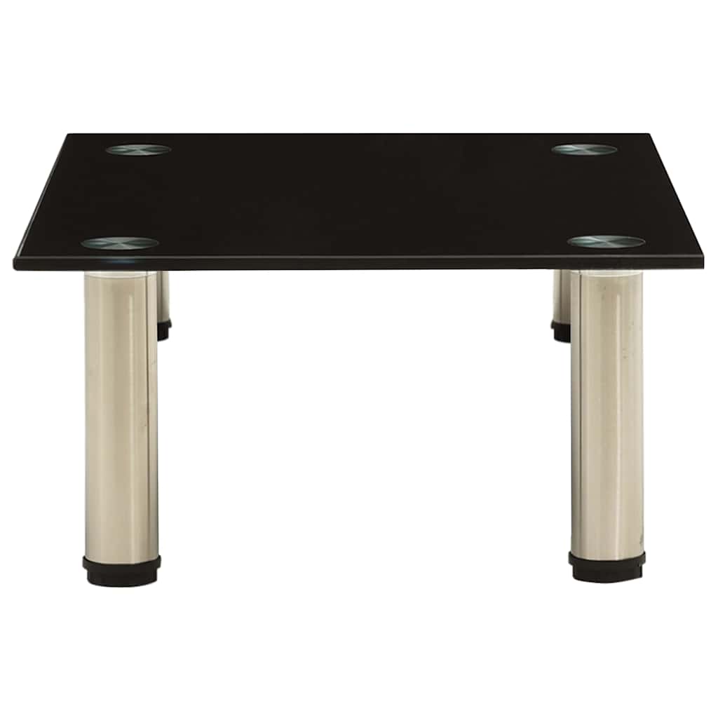 322758 vidaXL TV Stand Black 40x35x17 cm Tempered Glass