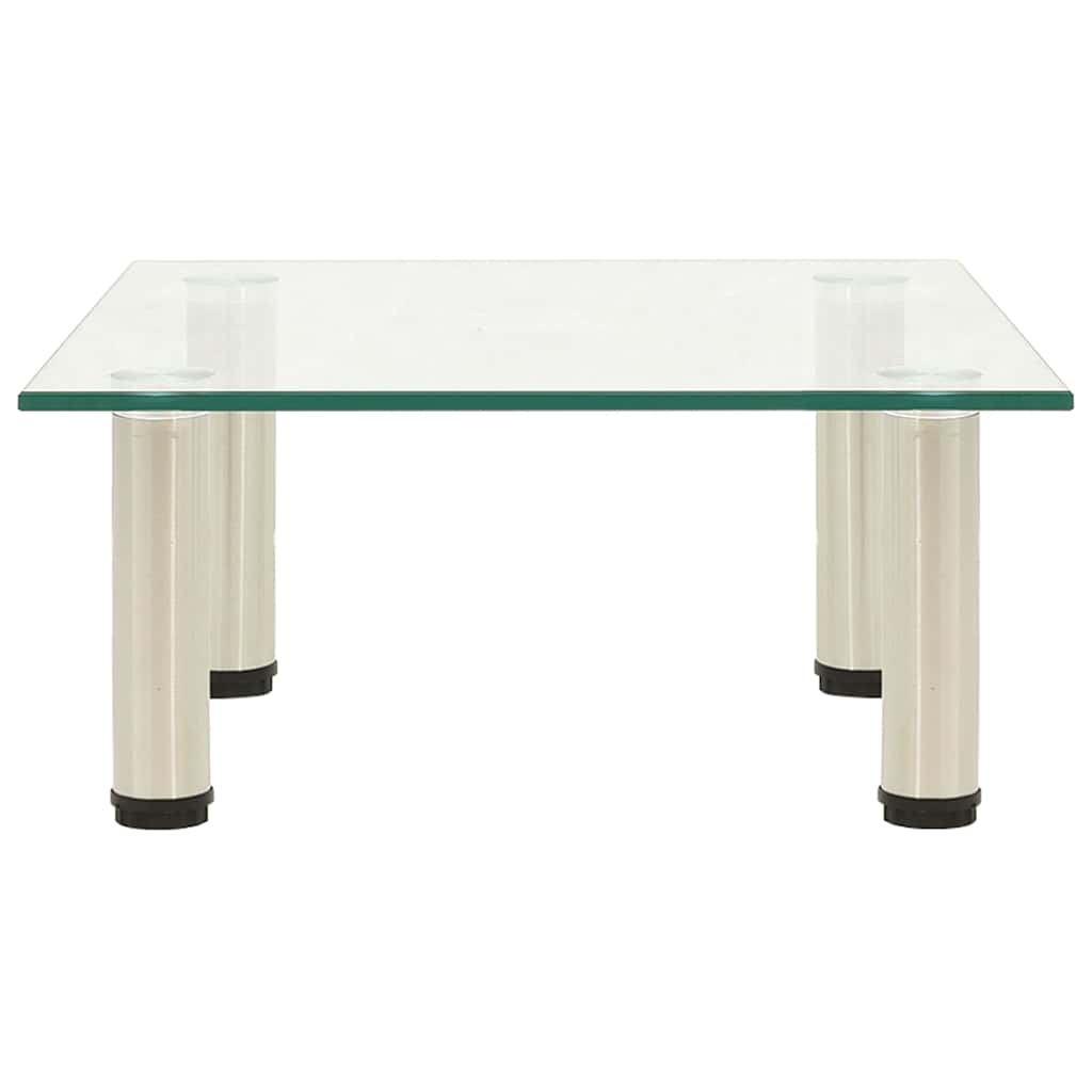 322760 vidaXL TV Stand Transparent 40x35x17 cm Tempered Glass