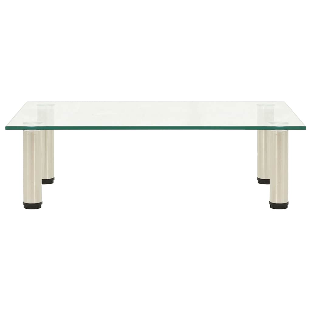 322763 vidaXL TV Stand Transparent 60x35x17 cm Tempered Glass