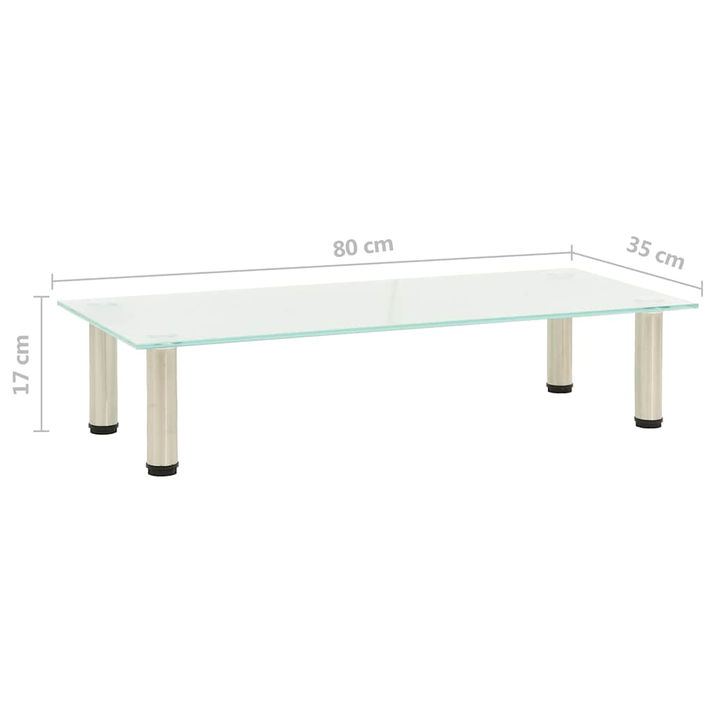 322765 vidaXL TV Stand Frosted 80x35x17 cm Tempered Glass