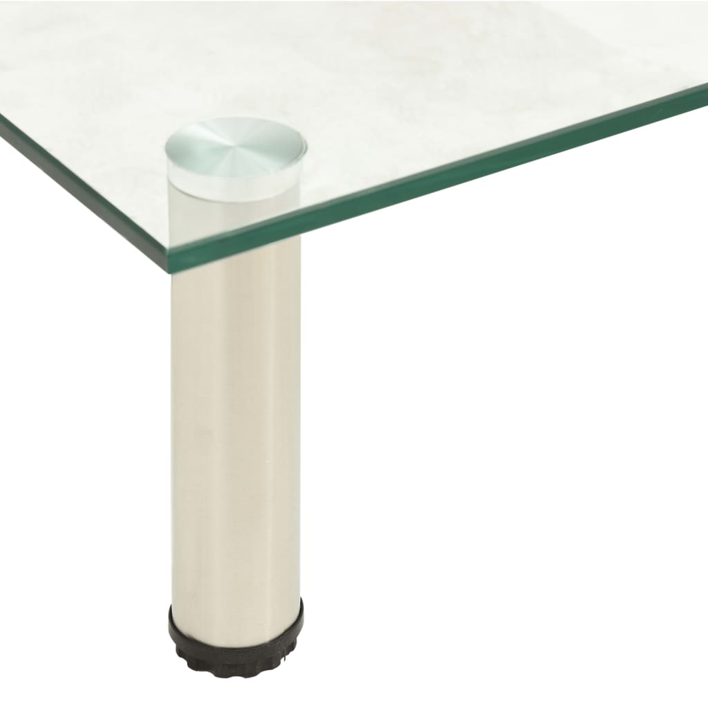 322766 vidaXL TV Stand Transparent 80x35x17 cm Tempered Glass