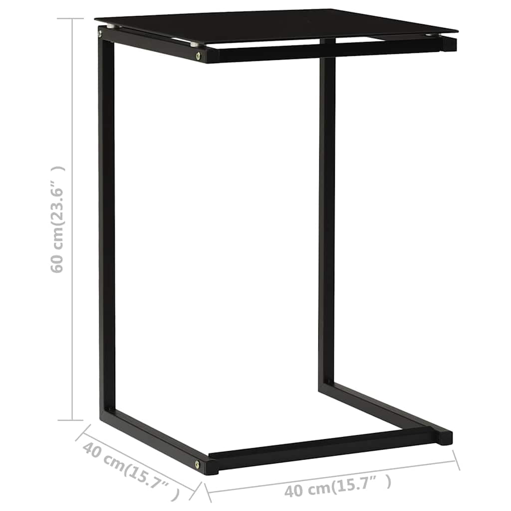 322784 vidaXL Side Table Black 40x40x60 cm Tempered Glass