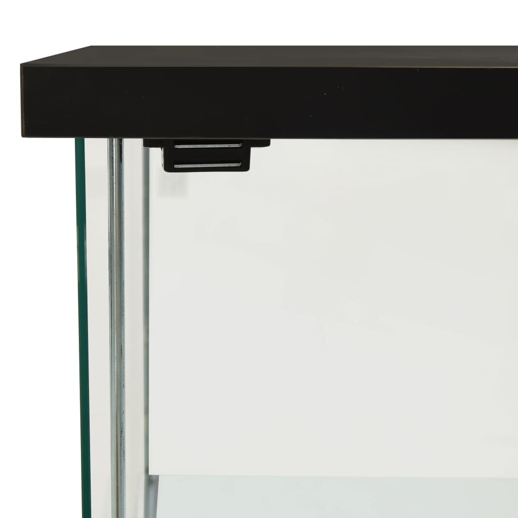 vidaXL Storage Cabinet Tempered Glass Black