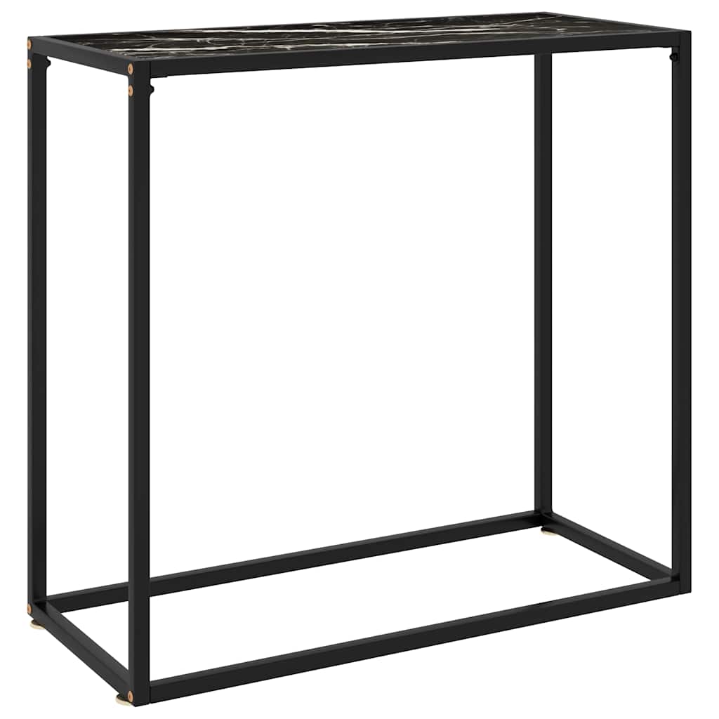 322810 vidaXL Console Table Black 80x35x75 cm Tempered Glass
