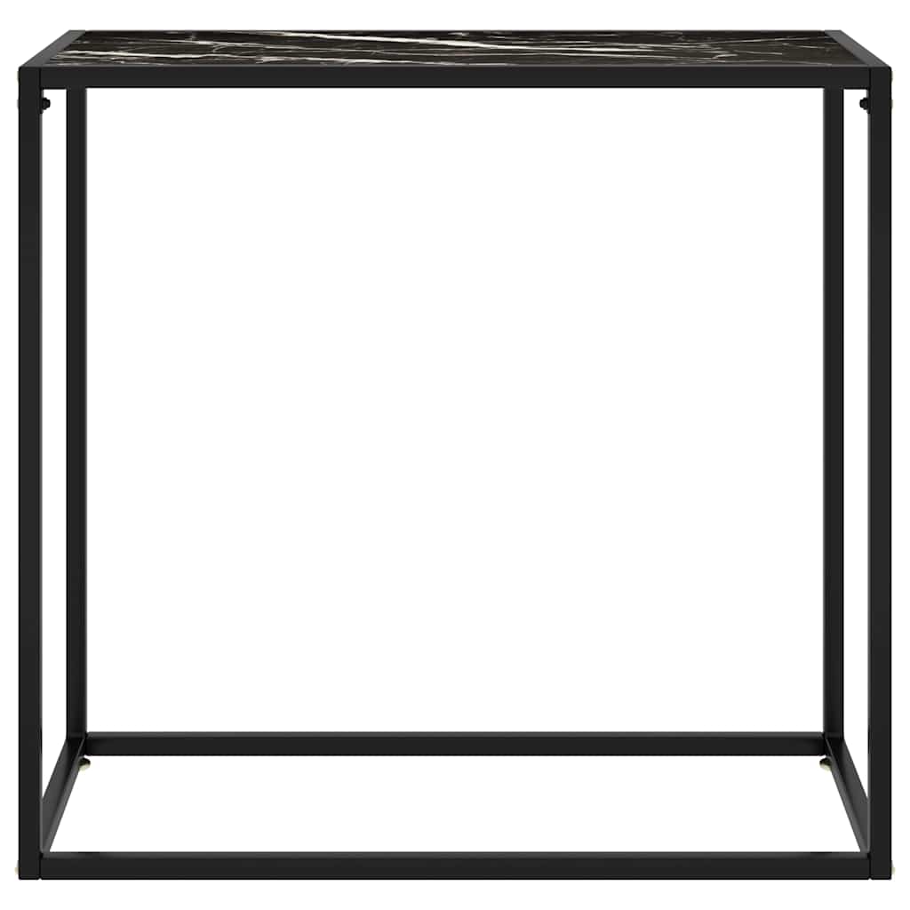 322810 vidaXL Console Table Black 80x35x75 cm Tempered Glass
