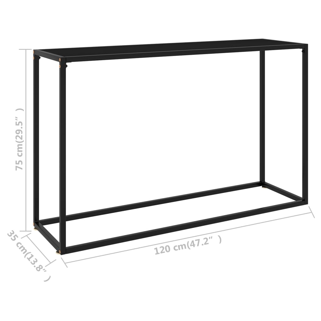 Console Table | Black | Tempered glass, powder-coated steel | Medium