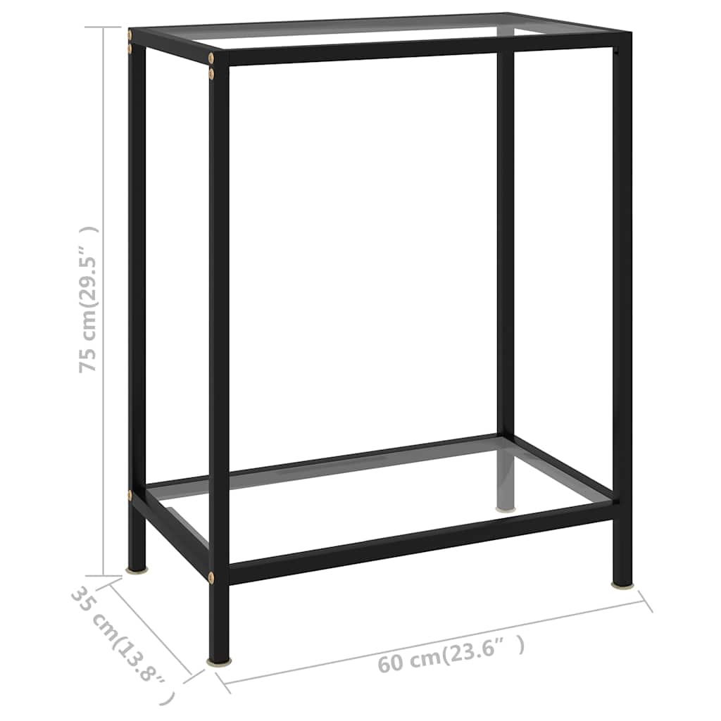 322827 vidaXL Console Table Transparent 60x35x75 cm Tempered Glass