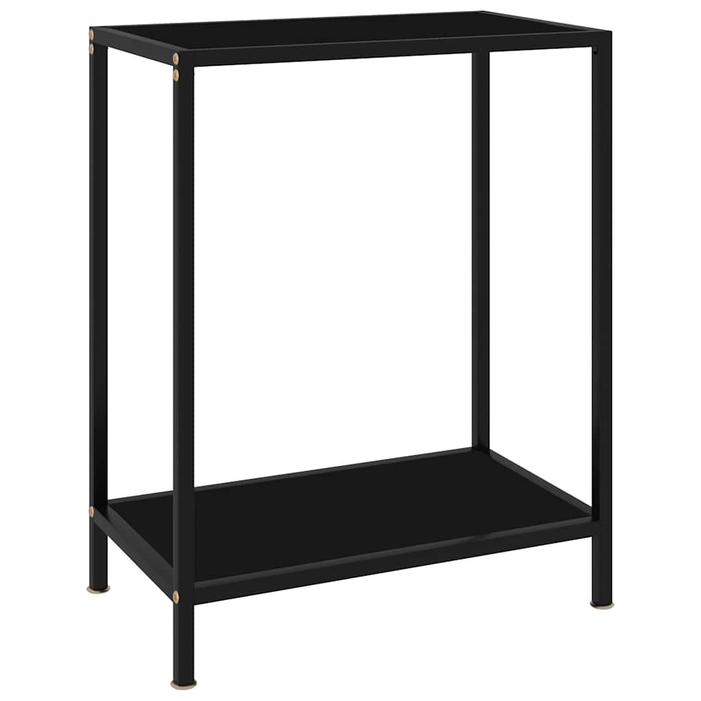 322828 vidaXL Console Table Black 60x35x75 cm Tempered Glass