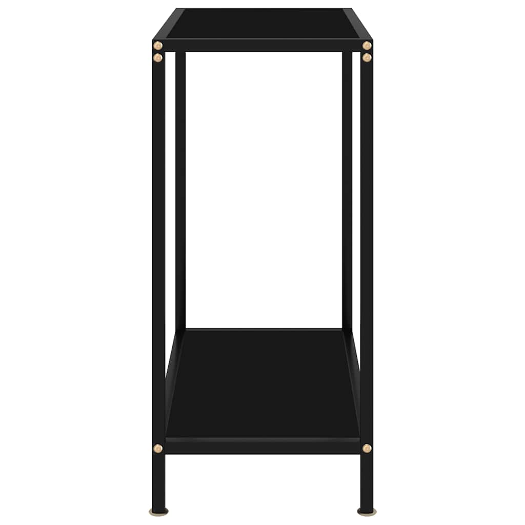 322828 vidaXL Console Table Black 60x35x75 cm Tempered Glass