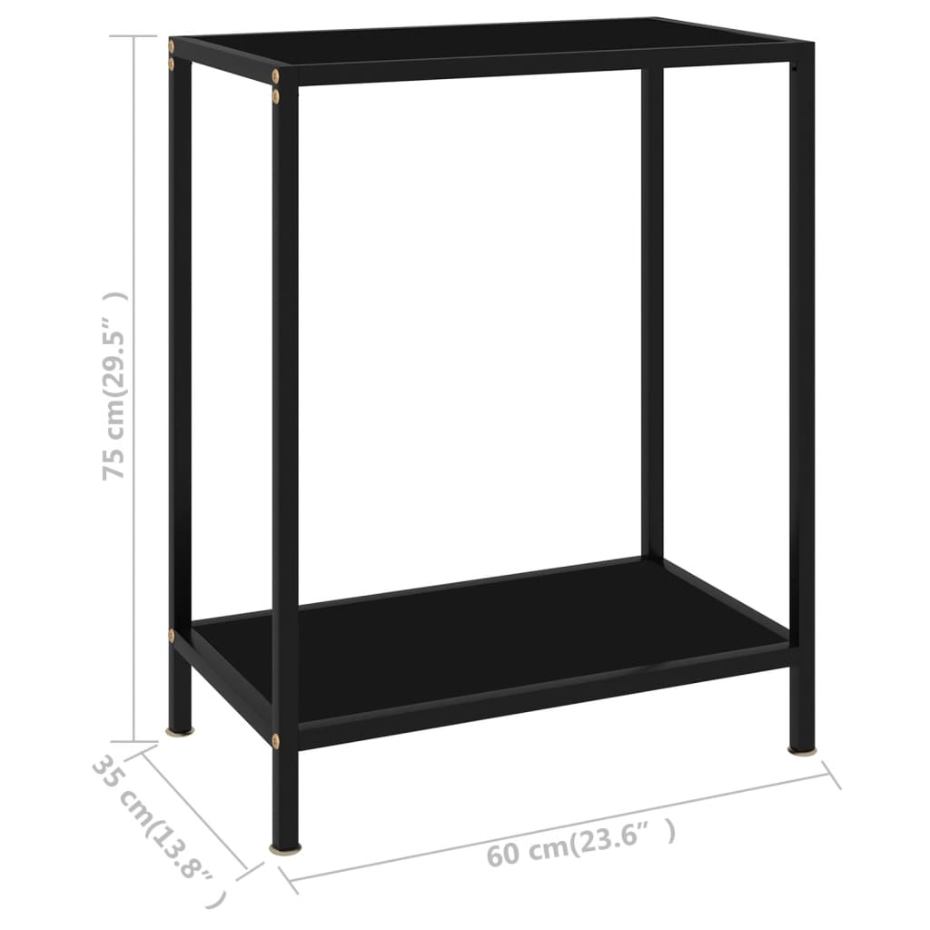 Console Table | Black | Tempered glass | Compact |  Simplistic