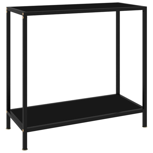 Console Table | Black | Tempered Glass & Powder-Coated Steel | Medium