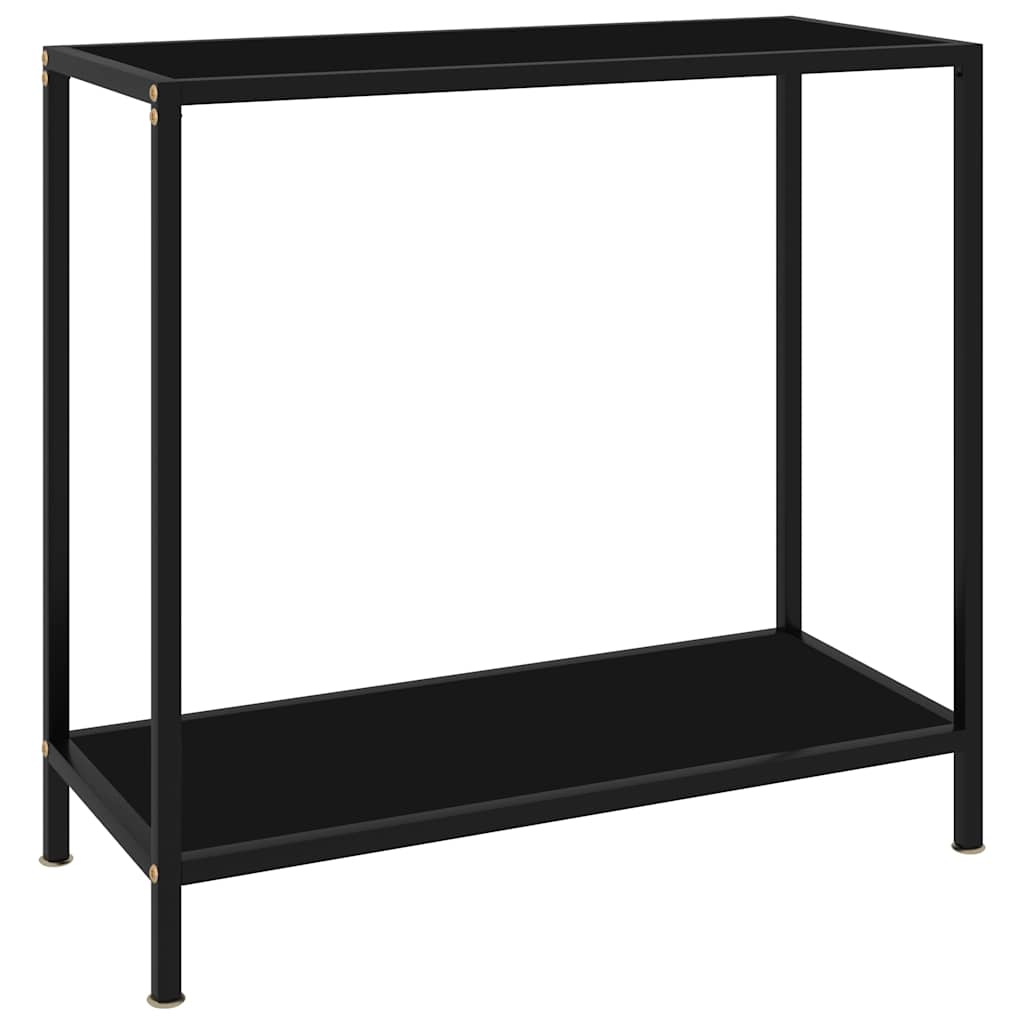 322832 vidaXL Console Table Black 80x35x75 cm Tempered Glass