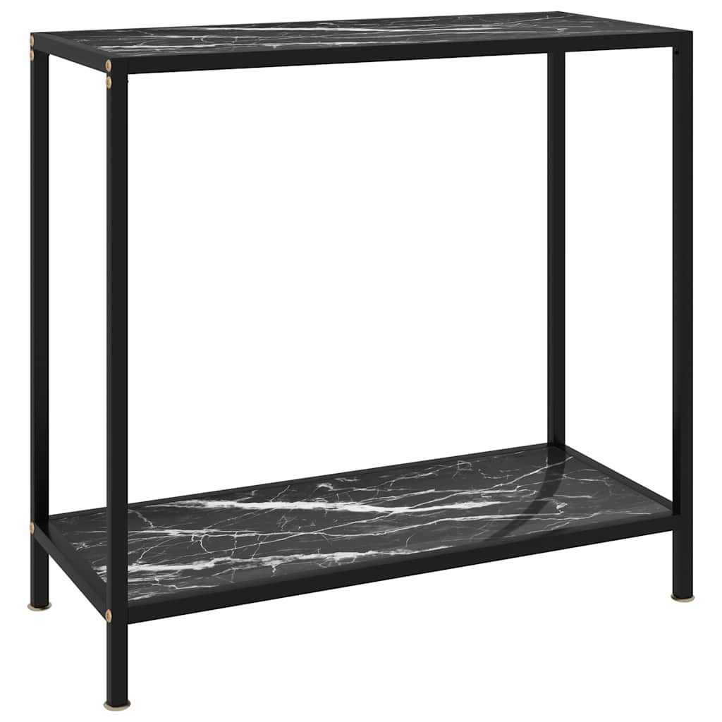 322834 vidaXL Console Table Black 80x35x75 cm Tempered Glass