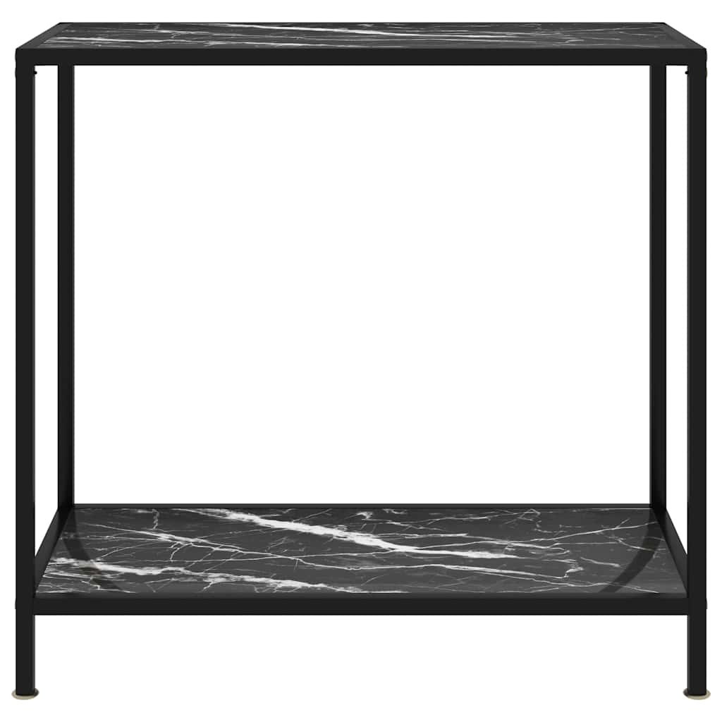 322834 vidaXL Console Table Black 80x35x75 cm Tempered Glass