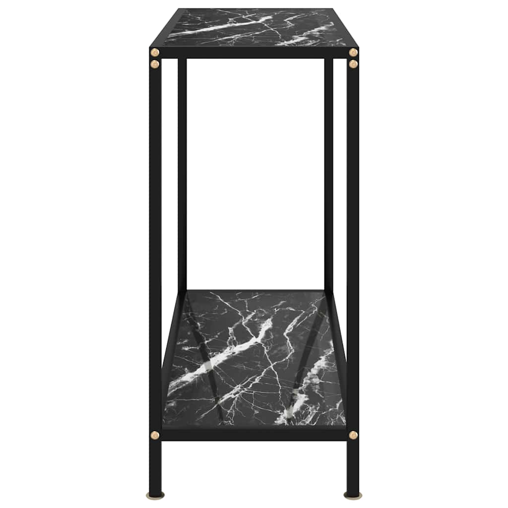 322834 vidaXL Console Table Black 80x35x75 cm Tempered Glass