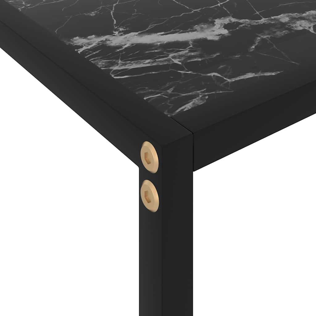 322834 vidaXL Console Table Black 80x35x75 cm Tempered Glass
