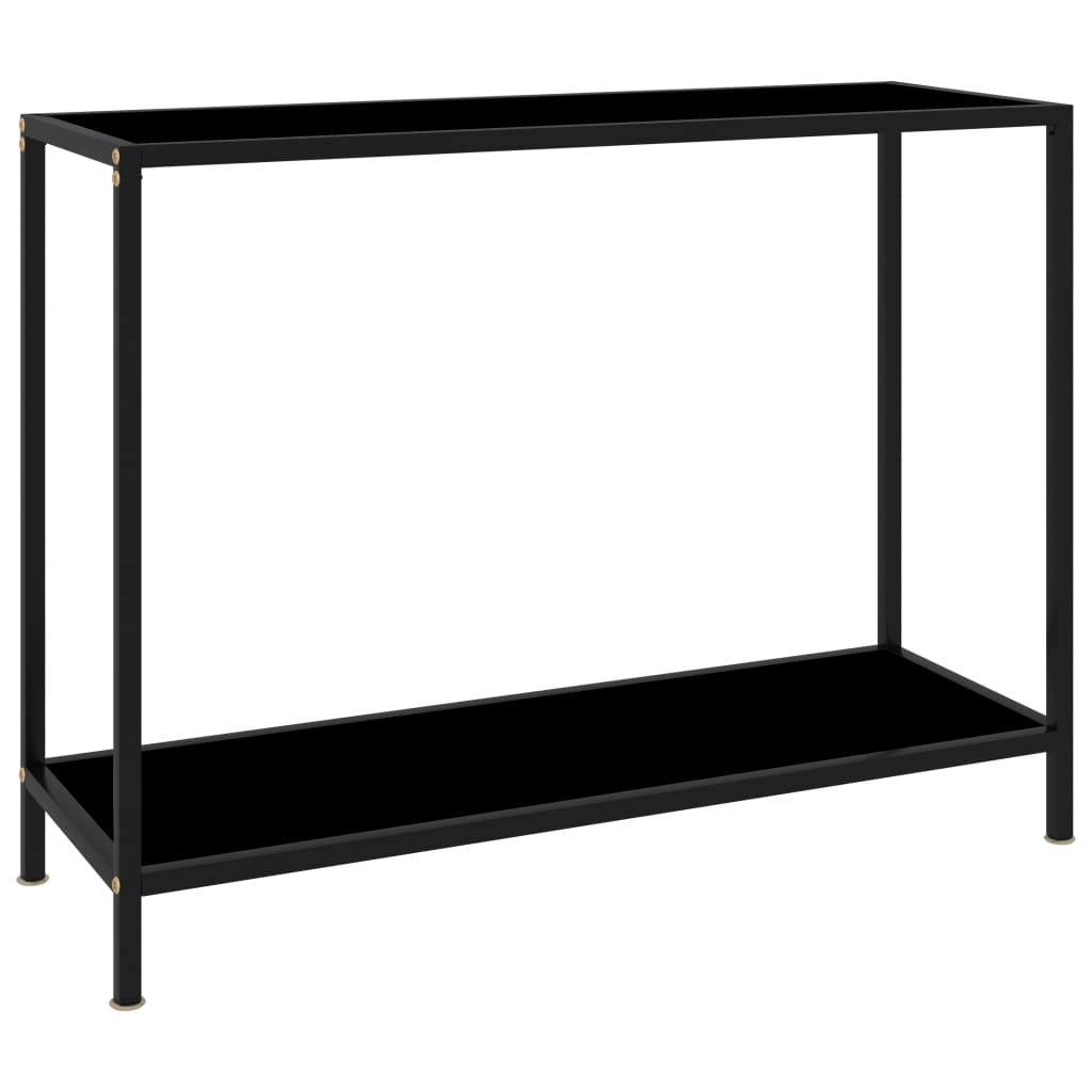Console Table | Black | Tempered Glass, Powder-Coated Steel