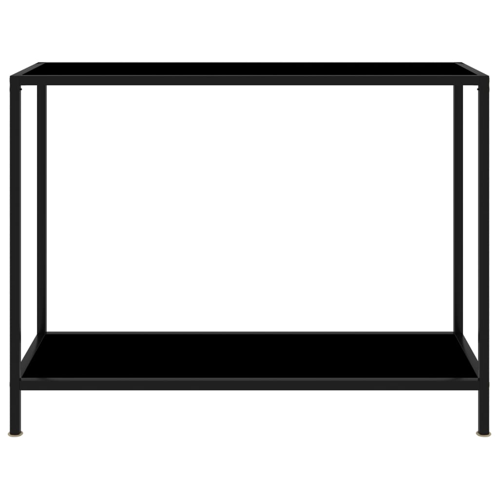 Console Table | Black | Tempered Glass, Powder-Coated Steel