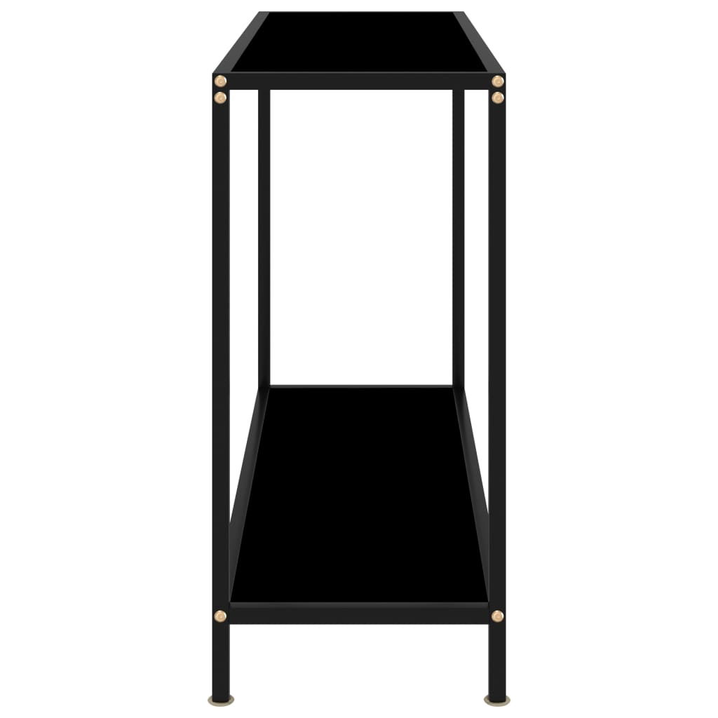 Console Table | Black | Tempered Glass, Powder-Coated Steel