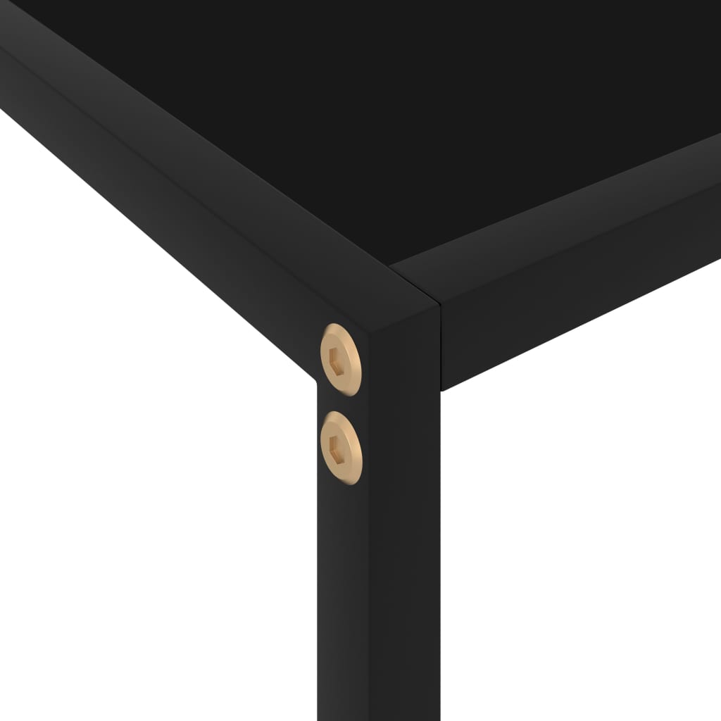 Console Table | Black | Tempered Glass, Powder-Coated Steel
