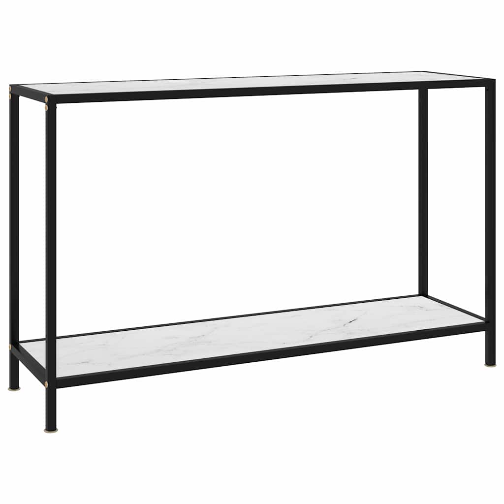 322841 vidaXL Console Table White 120x35x75 cm Tempered Glass