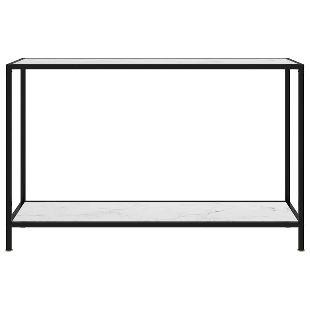 322841 vidaXL Console Table White 120x35x75 cm Tempered Glass