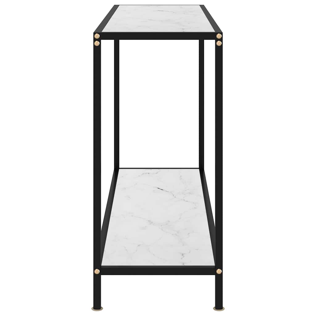 322841 vidaXL Console Table White 120x35x75 cm Tempered Glass