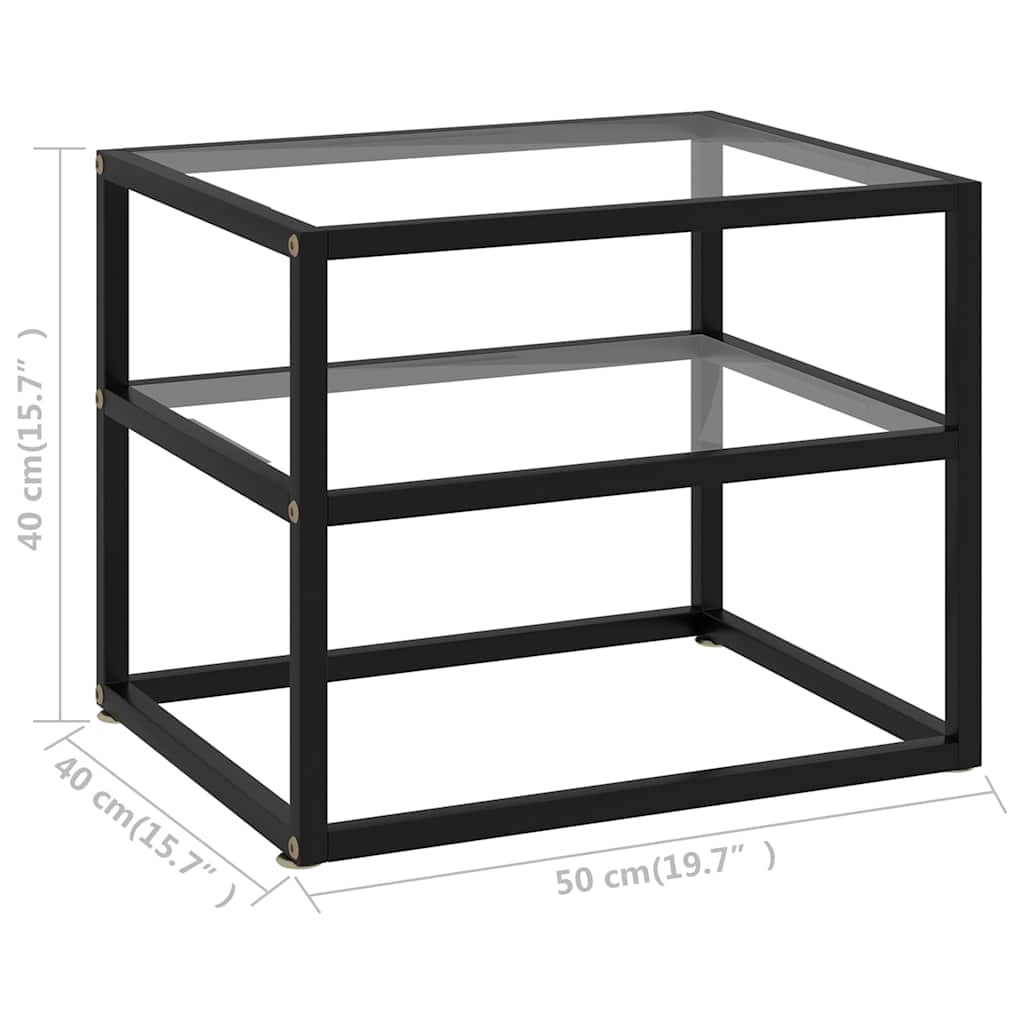 322851 vidaXL Console Table Transparent 50x40x40 cm Tempered Glass