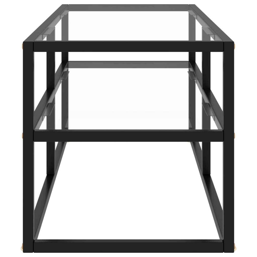 322855 vidaXL TV Cabinet Black with Tempered Glass 100x40x40 cm