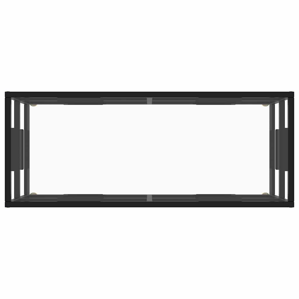 322855 vidaXL TV Cabinet Black with Tempered Glass 100x40x40 cm