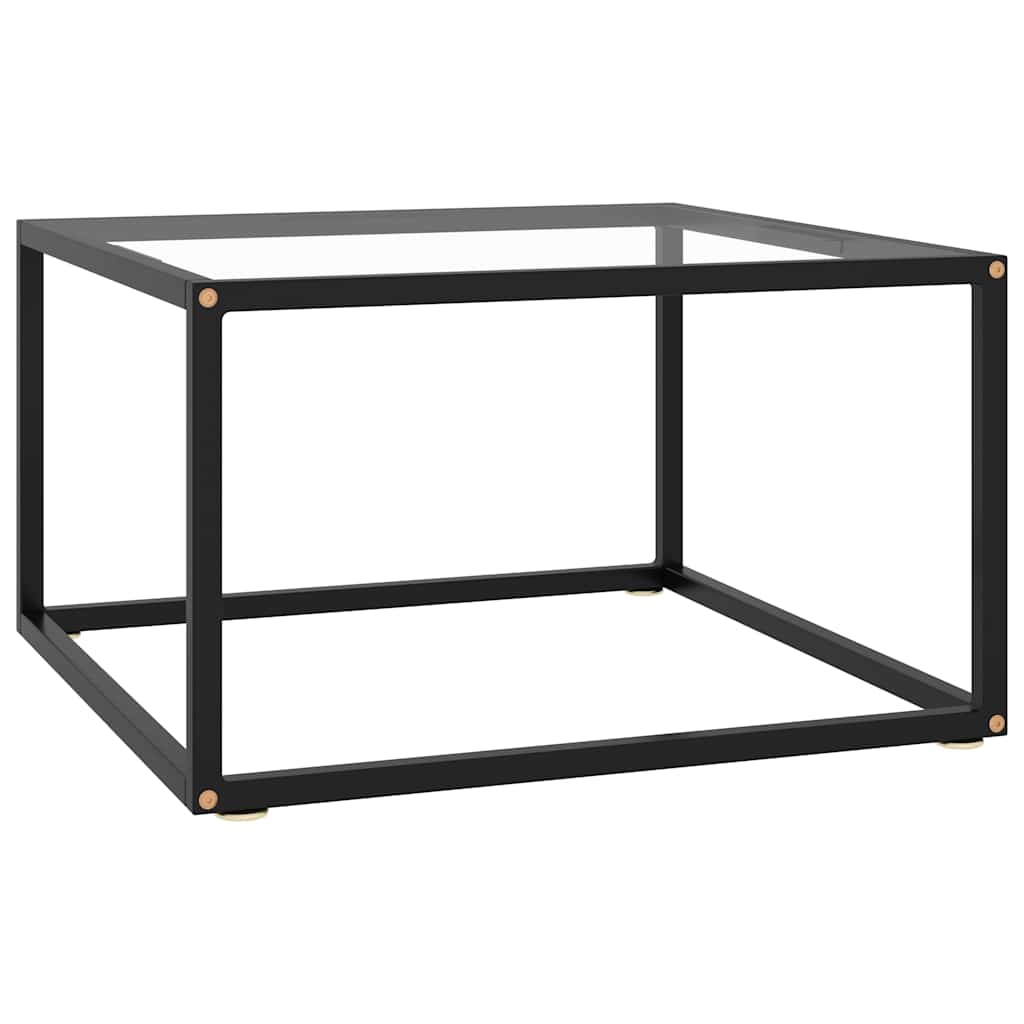 322871 vidaXL Coffee Table Black with Tempered Glass 60x60x35 cm