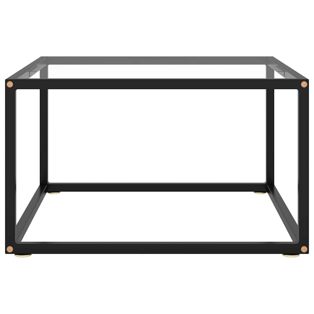 322871 vidaXL Coffee Table Black with Tempered Glass 60x60x35 cm