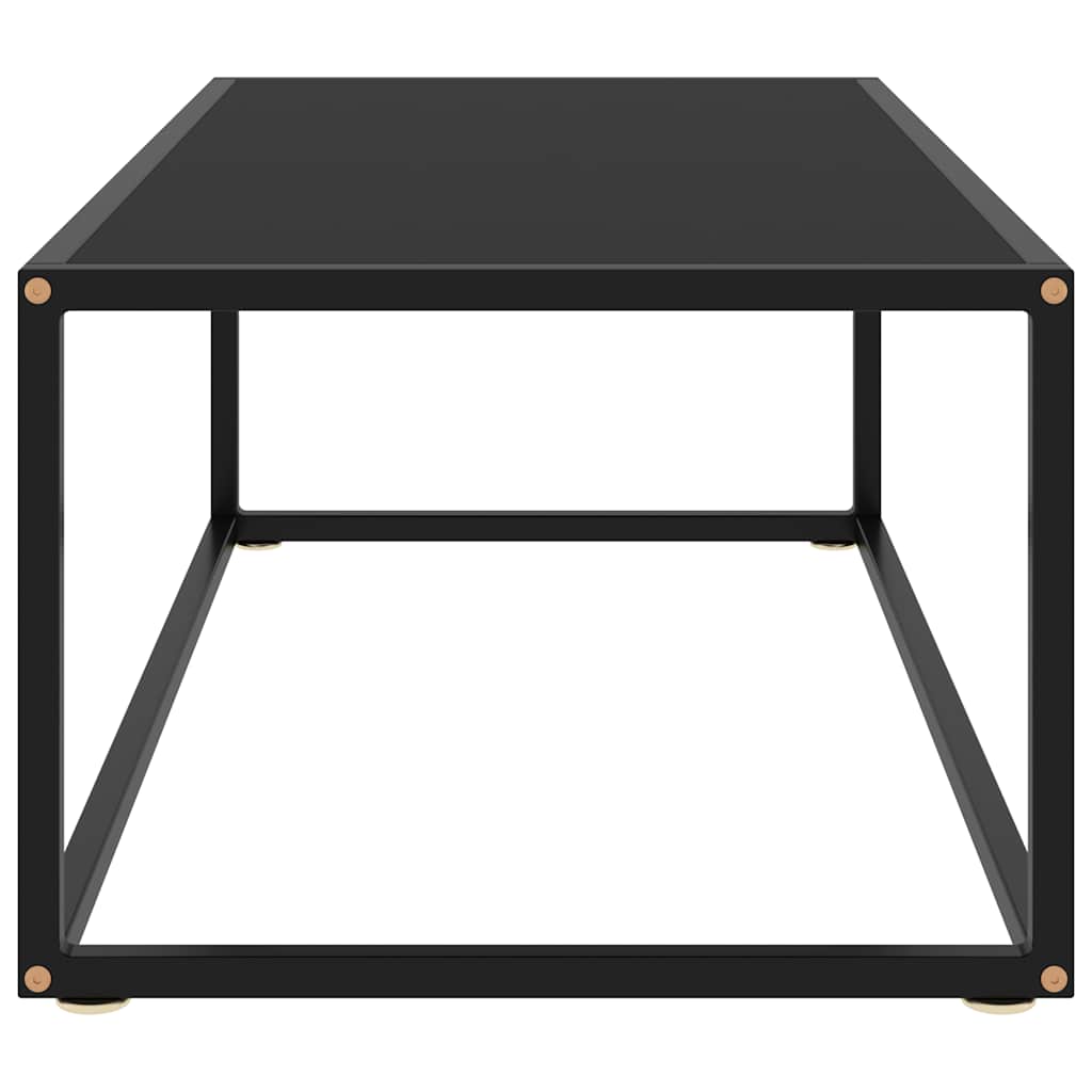 Coffee Table Black with Black Glass 100x50x35 cm