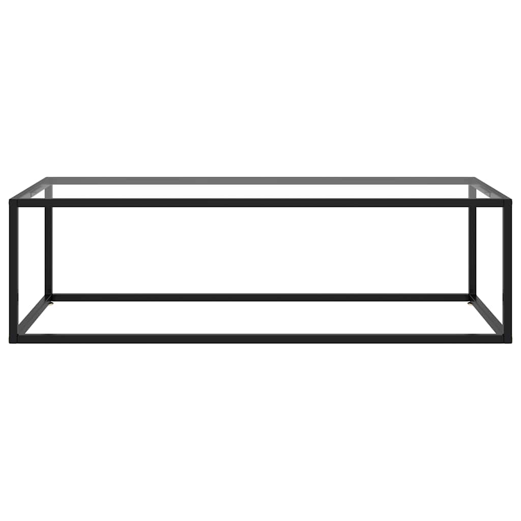 Coffee Table Black with Tempered Glass 120x60x35 cm